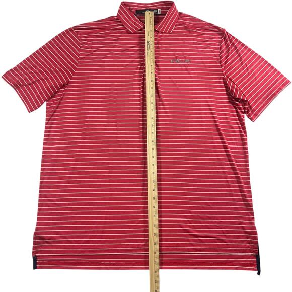 RLX Ralph Lauren - Red - Golf - Sports wear - Men's Red Striped Polo - Size: XL - Picture 4 of 7